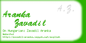 aranka zavadil business card